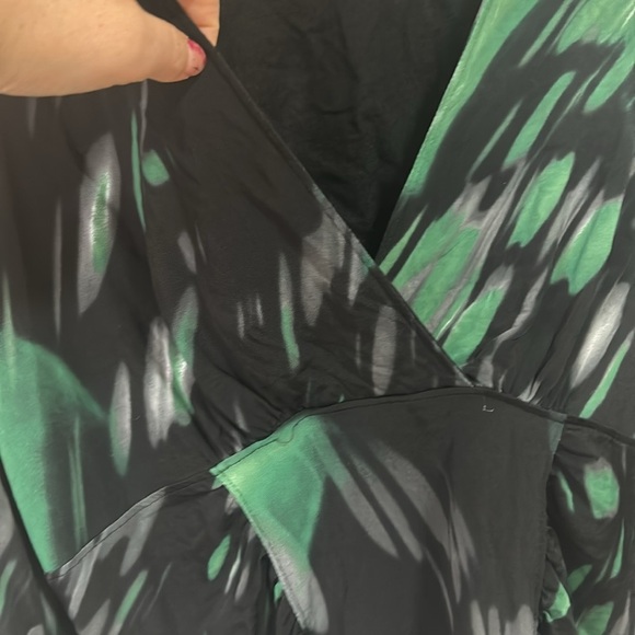 Vintage Y2K Orwell mesh green black crossover top size 10 or large - Picture 2 of 8